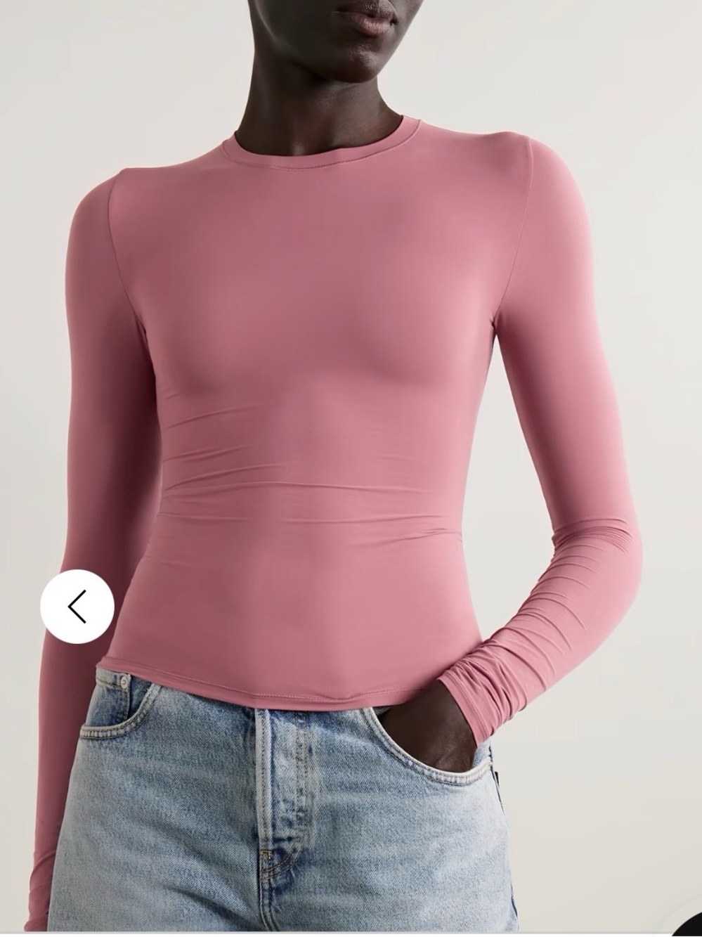SKIMS Cotton Jersey Long Sleeve T-Shirt in Rose Clay Size Large NWT